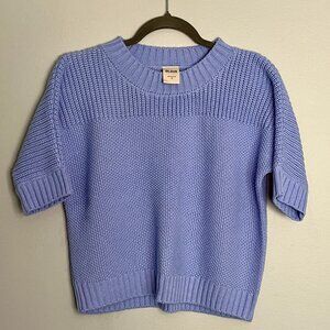 Blair Brand Periwinkle Cropped Short Sleeve Sweater - Women's Size Small